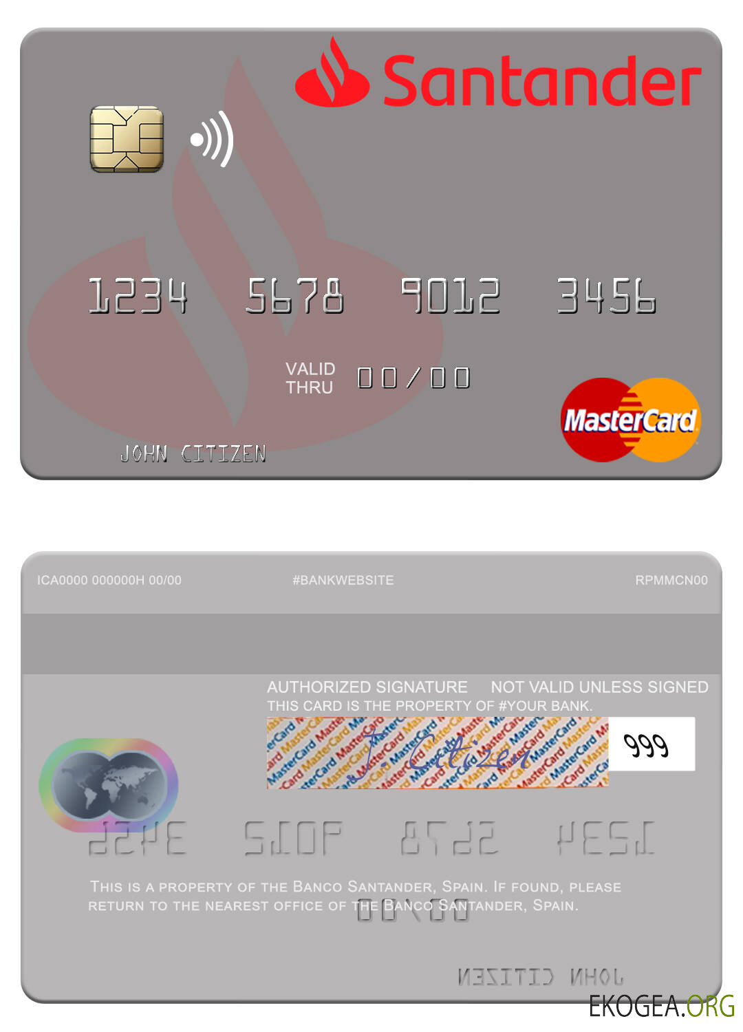 Espagne Banco Santander mastercard